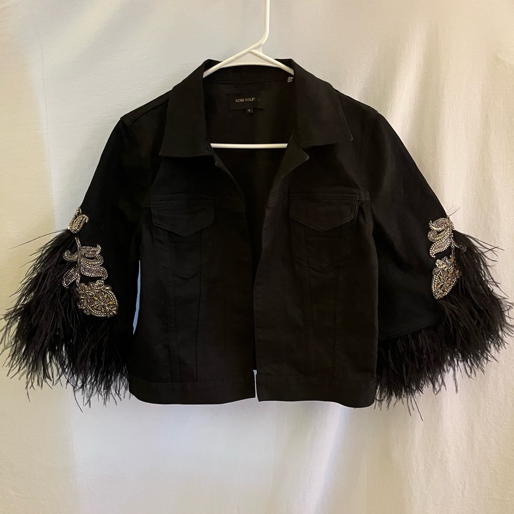 Women’s Kobi Halperin jackets w/ostrich feathers